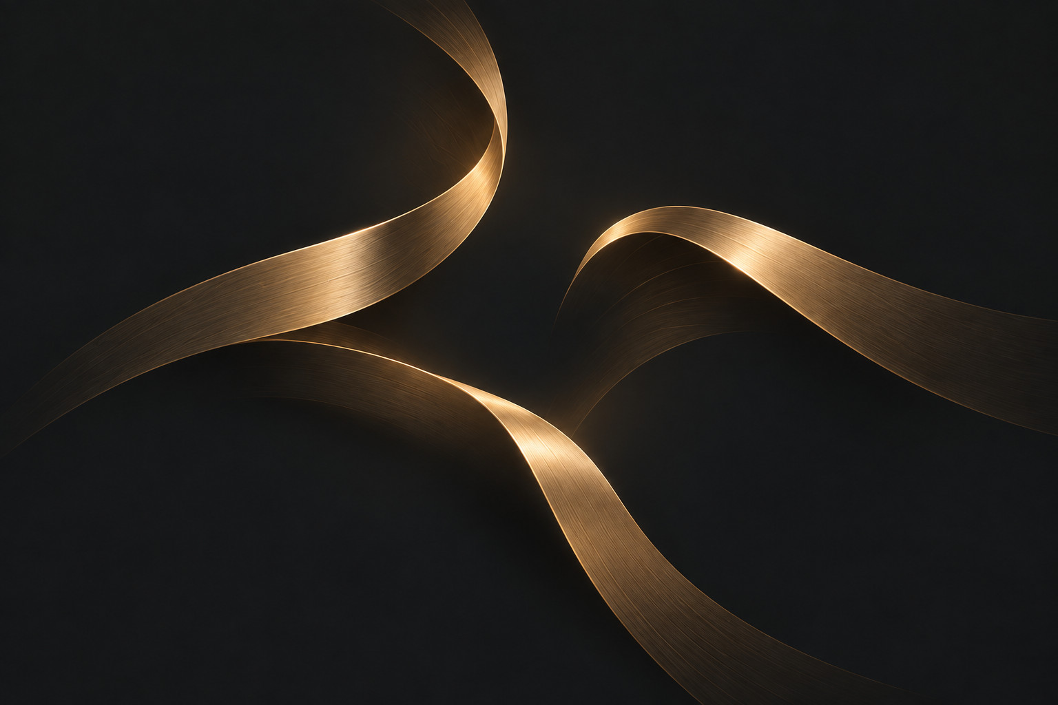 Illustration : des rubans bronze convergent vers un projet central.